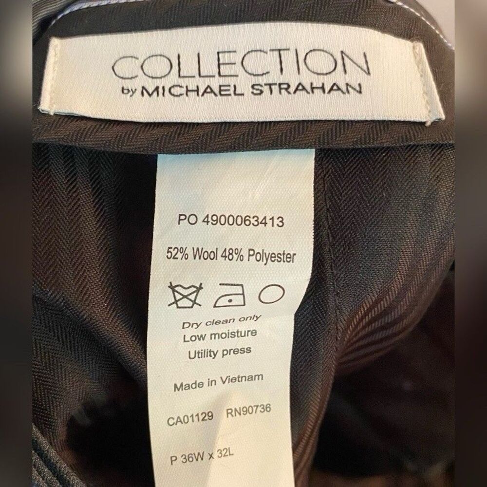Michael Strahan Collection Pants Men’s 36 X 32 Dark Gray Dress - Picture 3 of 6